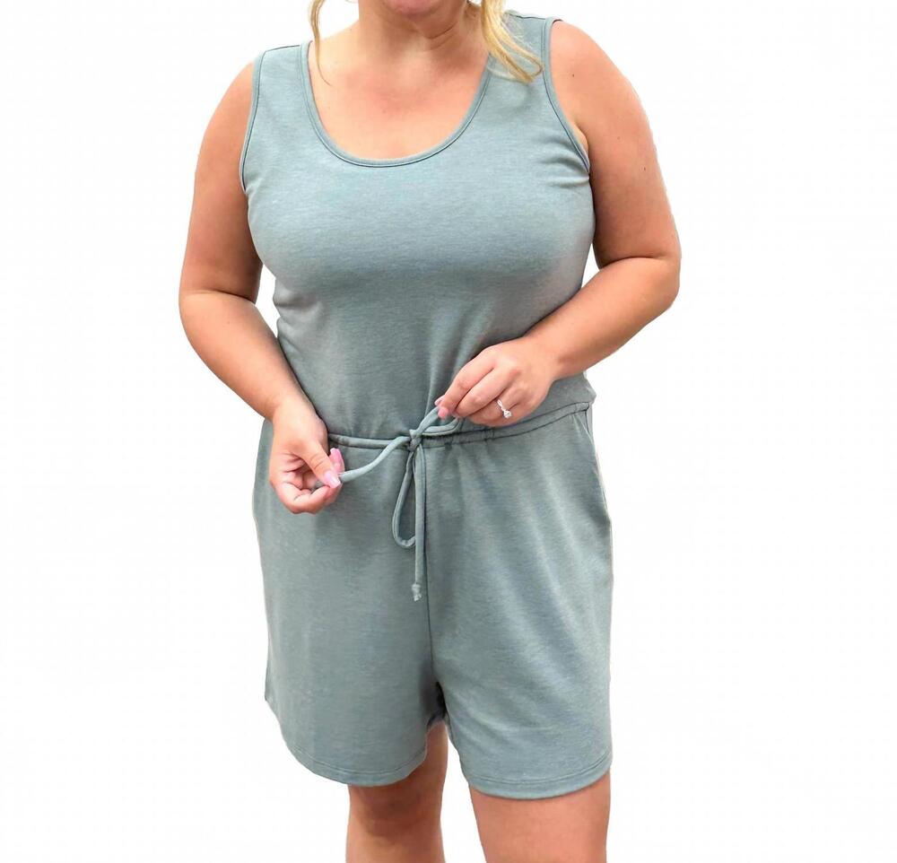 NEW STACCATO sondra sleeveless romper in dark sage